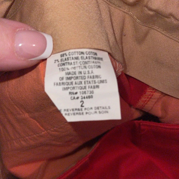 VINCE Chino Flat Front Pants - coral salmon color - size 2. T - Picture 5 of 6